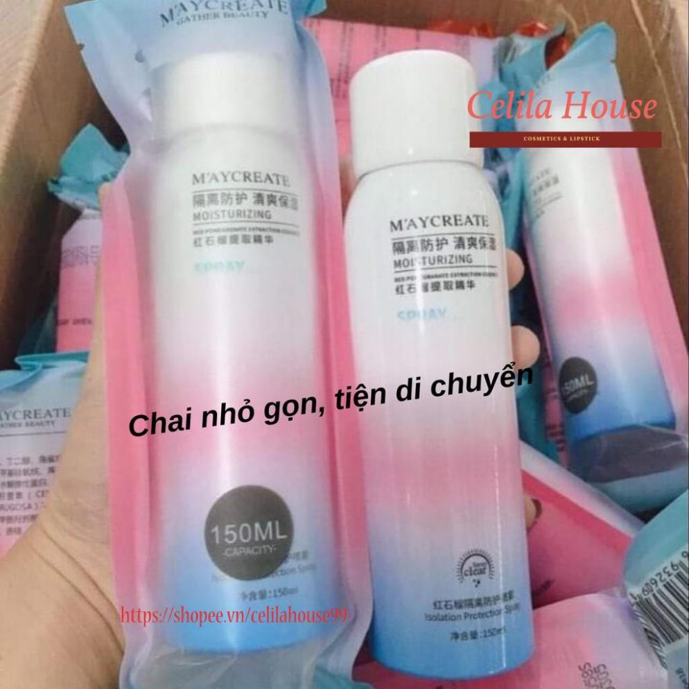 Xịt chống nắng trắng da Maycreate 150ml hàng nội địa Trung