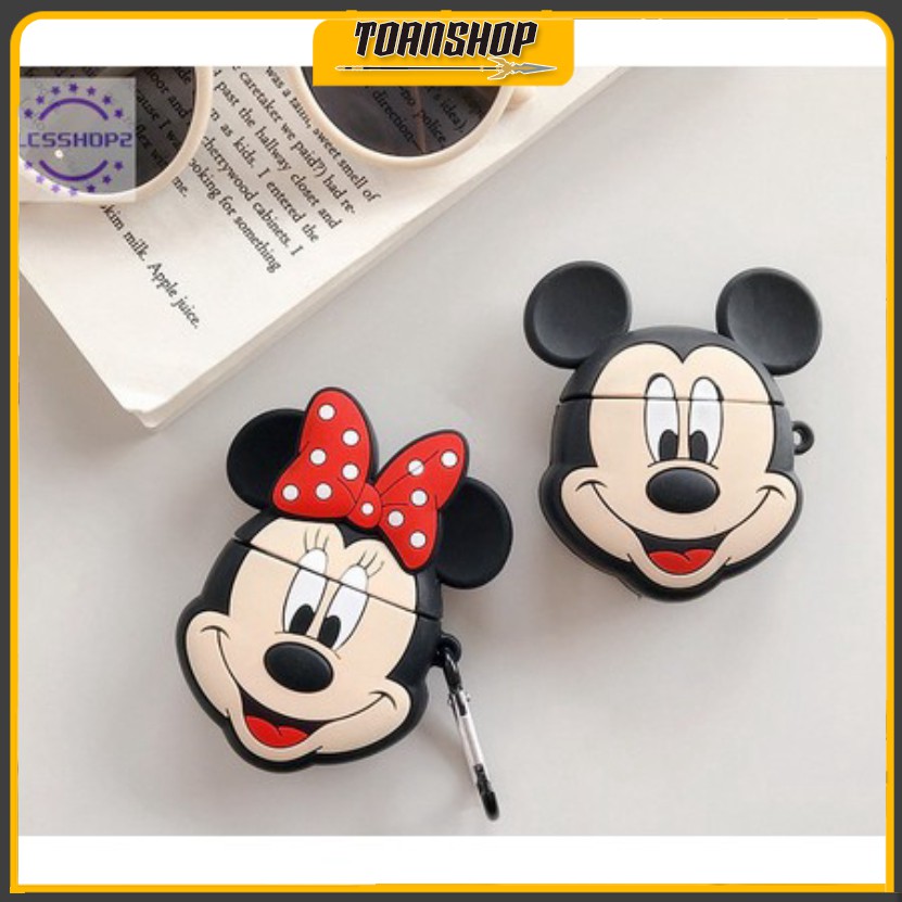 Case Airpod -  Vỏ bọc silicon tai nghe AirPods 1 2 hình Mickey Minnie và cho hộp sạc  Case AirPod i11 i12 i18