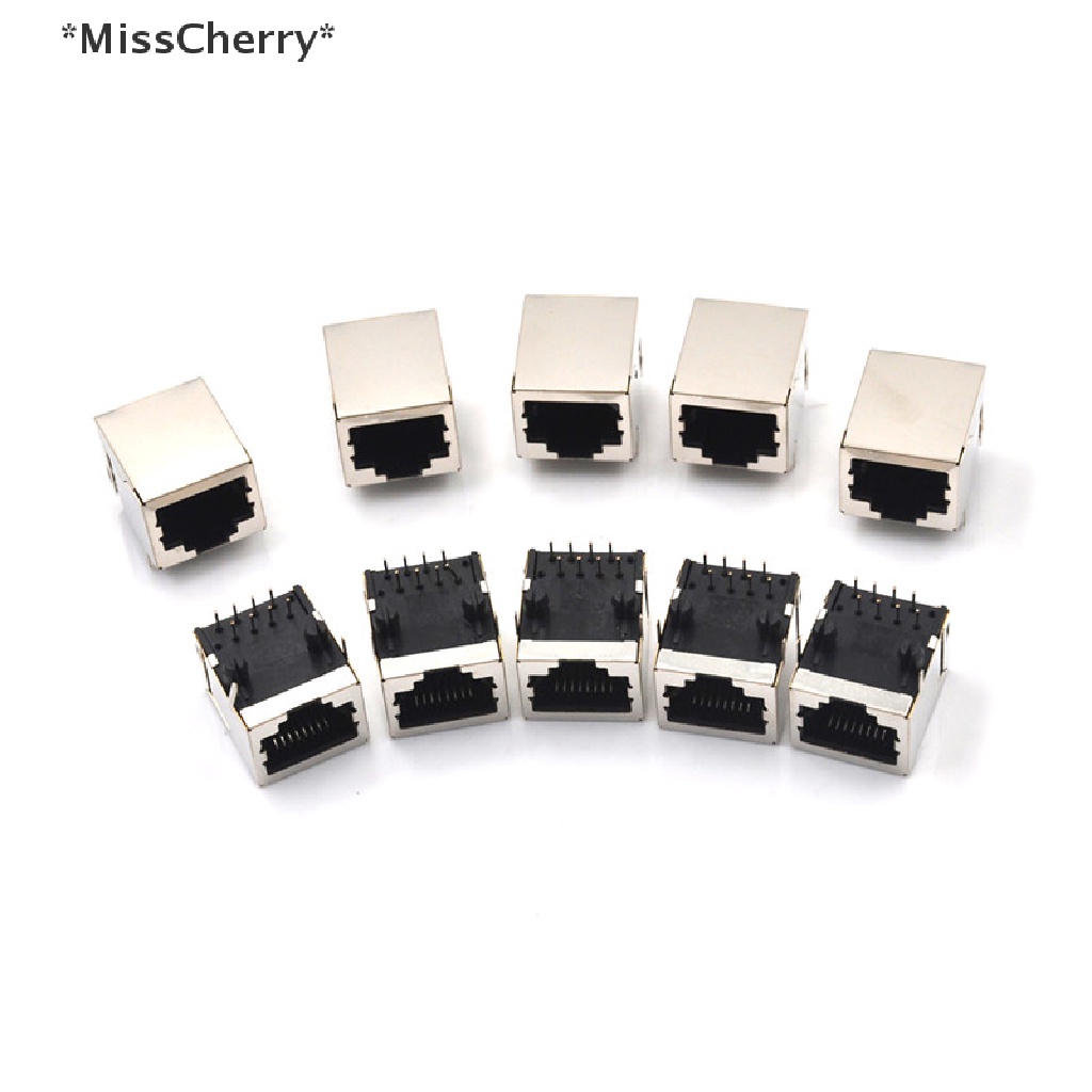 Bộ 10 Đầu Nối Ổ Cắm Mạng RJ45 Ethernet 8P 8C 8Pin PCB Chất Lượng Cao
