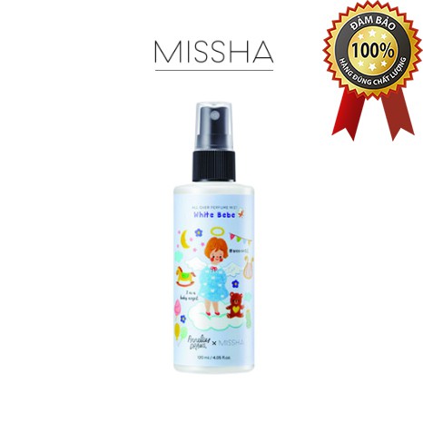 Xịt khoáng Hương Nước Hoa [Missha] All Over Perfume Mist #White Bebe 120ml