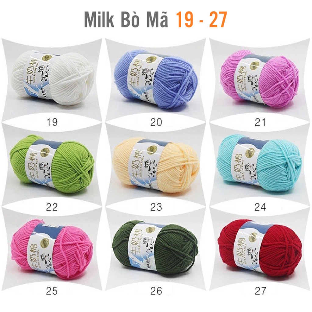 [COMBO] 20 Cuộn Len Milk Bò