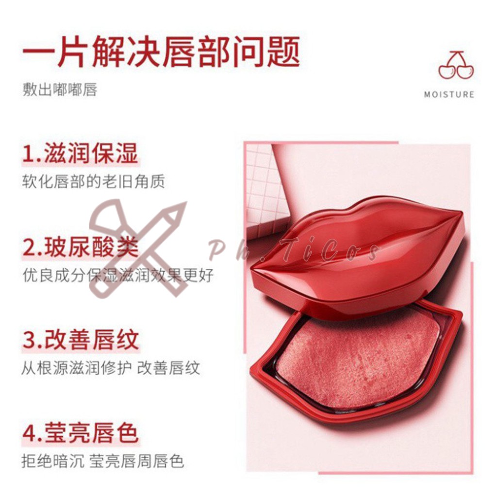 Mặt Nạ Dưỡng Môi Cherry Hộp 20 Miếng Mặt Nạ Môi Dưỡng Ẩm Bổ sung Collagen của Bioaqua - PMBT-1305-MNDM