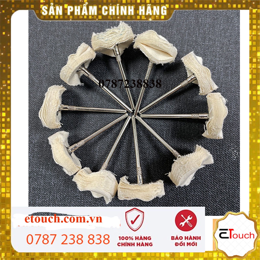 Bánh xe vải đánh bóng màu trắng nhỏ có cốt gắn 2.35mm