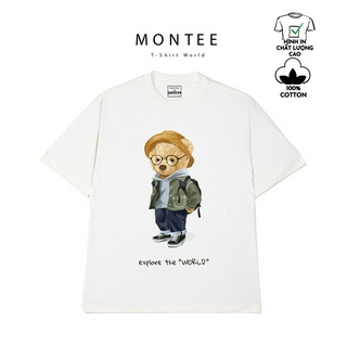 (Vải vụn)Áo nữ cá tính áo thun đẹp nam nữ áo thun tay lỡ unisex áo form rộng 100% cotton MONTEE MT113