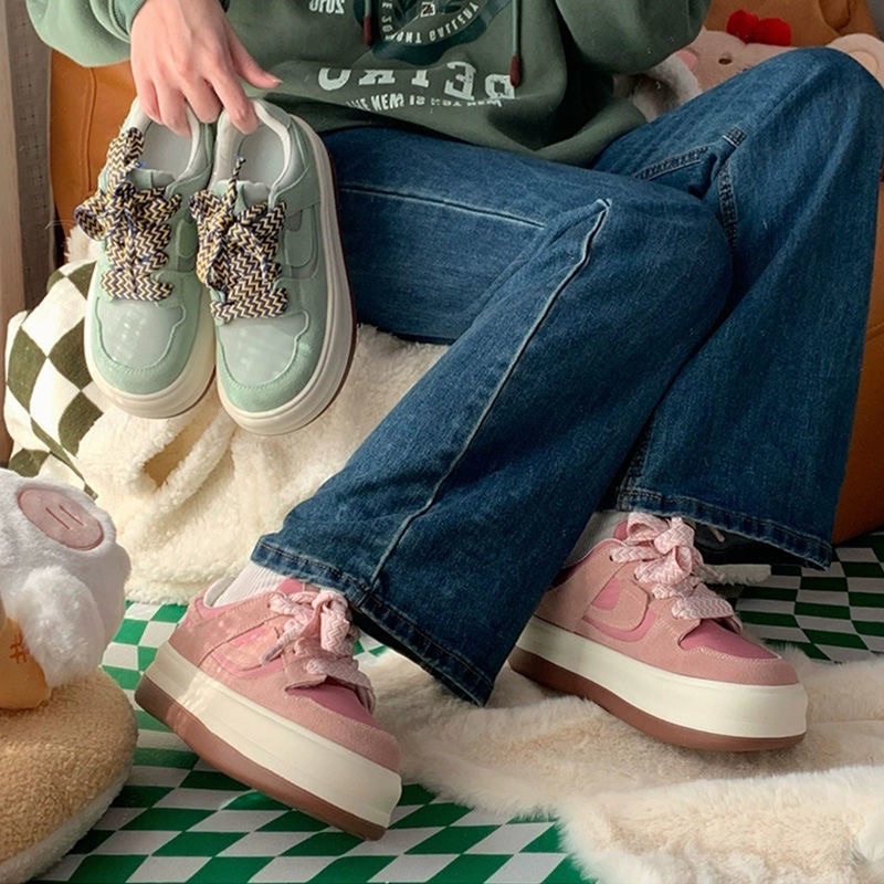 Giày Thể Thao Sneaker Ulzzang Nữ Đế Bánh Mì Đế Bằng Độn Đế Tăng Chiều Cao Chali G025