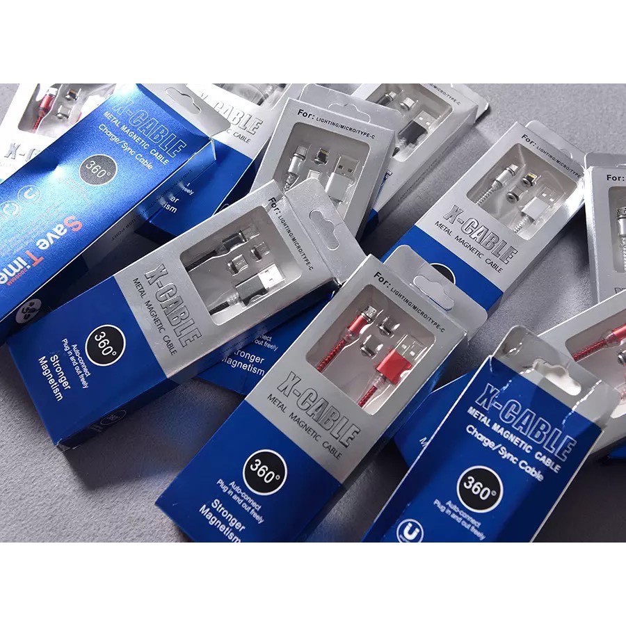 Cáp Sạc Nam Châm 3 Đầu Sạc Đa Năng Tiện Dụng Cho Điện Thoại Androi / iPhone