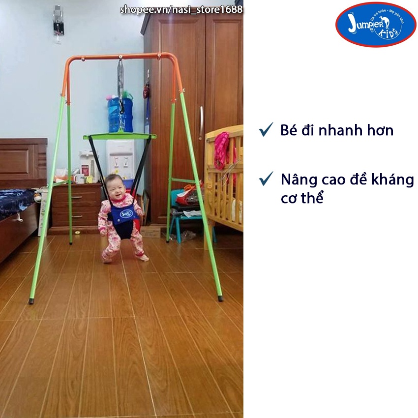 Combo xích đu nhún nhảy tập đi cho bé Jumper Kids JPG101 + ghế xích đu tích hợp bàn ăn dặm