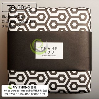 Tem Dán Chữ THANK YOU FOR YOUR KINDNESS trắng TD-0013