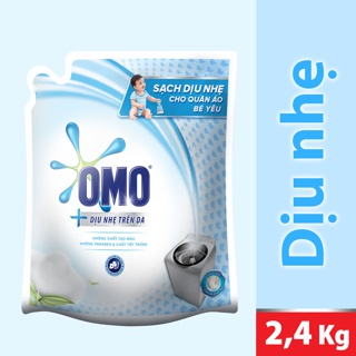 Nước giặt omo matic dịu nhẹ trên da 2.4 kg