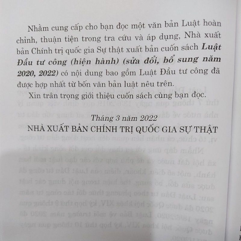 Sách - Luật đầu tư công (NXB Chính trị quốc gia Sự thật)