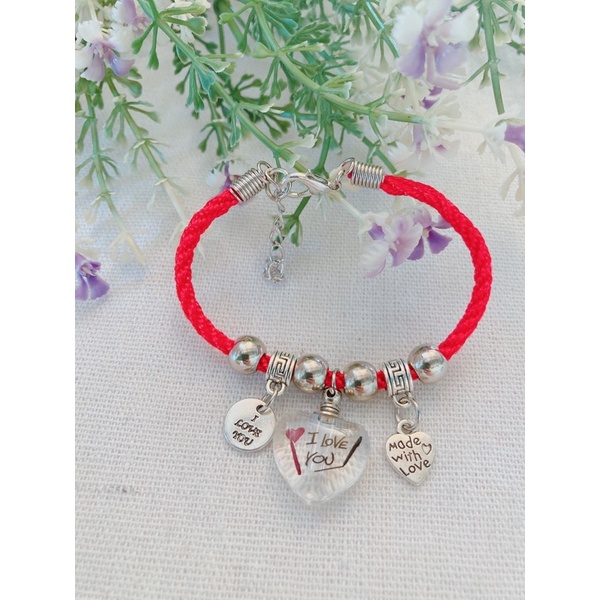 Vòng tay i love you khắc tên hạt gạo theo yêu cầu