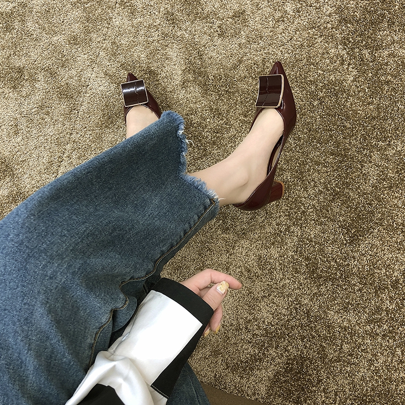 Giày cao gót mũi nhọn phong cách Hàn Quốc thanh lịch dành cho nữ