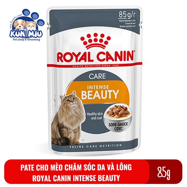 Thức ăn Pate cho mèo giúp đẹp da và lông Royal Canin Intense Beauty 85gr