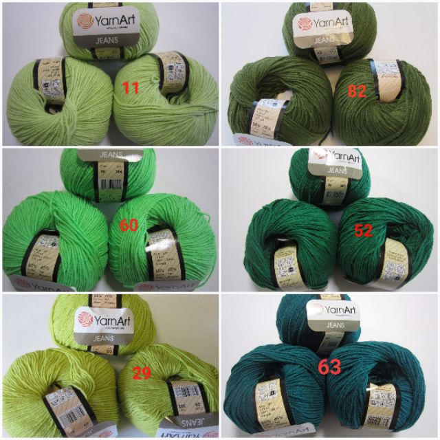 Len Jeans-Yarn Art- bảng màu 1