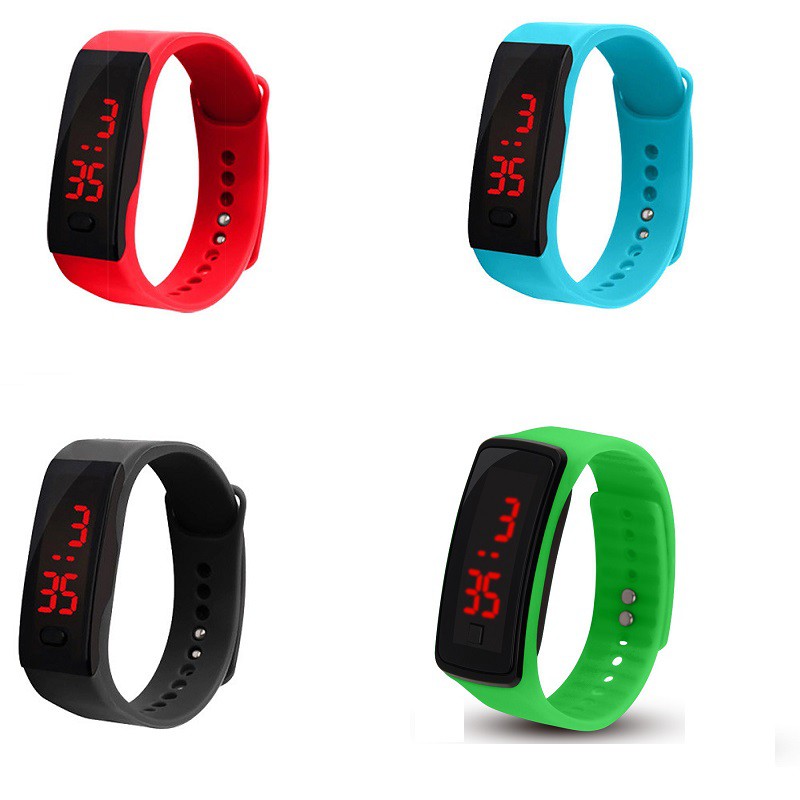 【Có hàng sẵn】2019 NEW Đồng hồ đeo tay dây nhựa màn hình LED phong cách thể thao cho nam nữ