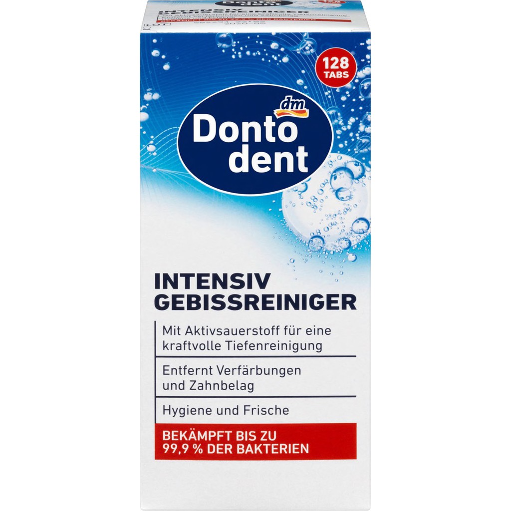 Combo 8 viên sủi làm sạch răng giả và niềng răng có thể tháo rời Dontodent của Đức