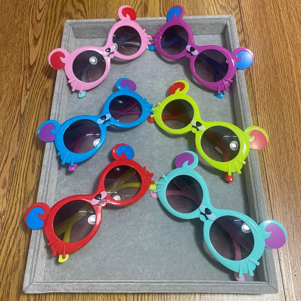 Kính mát trẻ em cao cấp JJ2060 gọng nhựa,kiểu kính hình chuột đáng yêu,tròng chống tia UV dành cho bé từ 1 đến 5 tuổi
