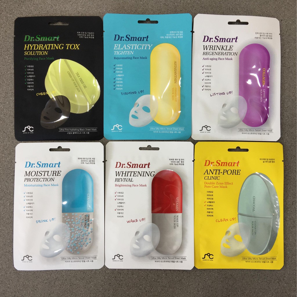 [ COMBO 10 Miếng Mặt Nạ Mix 6 Loại ] - Măt Nạ Thuốc Dr.Smart
