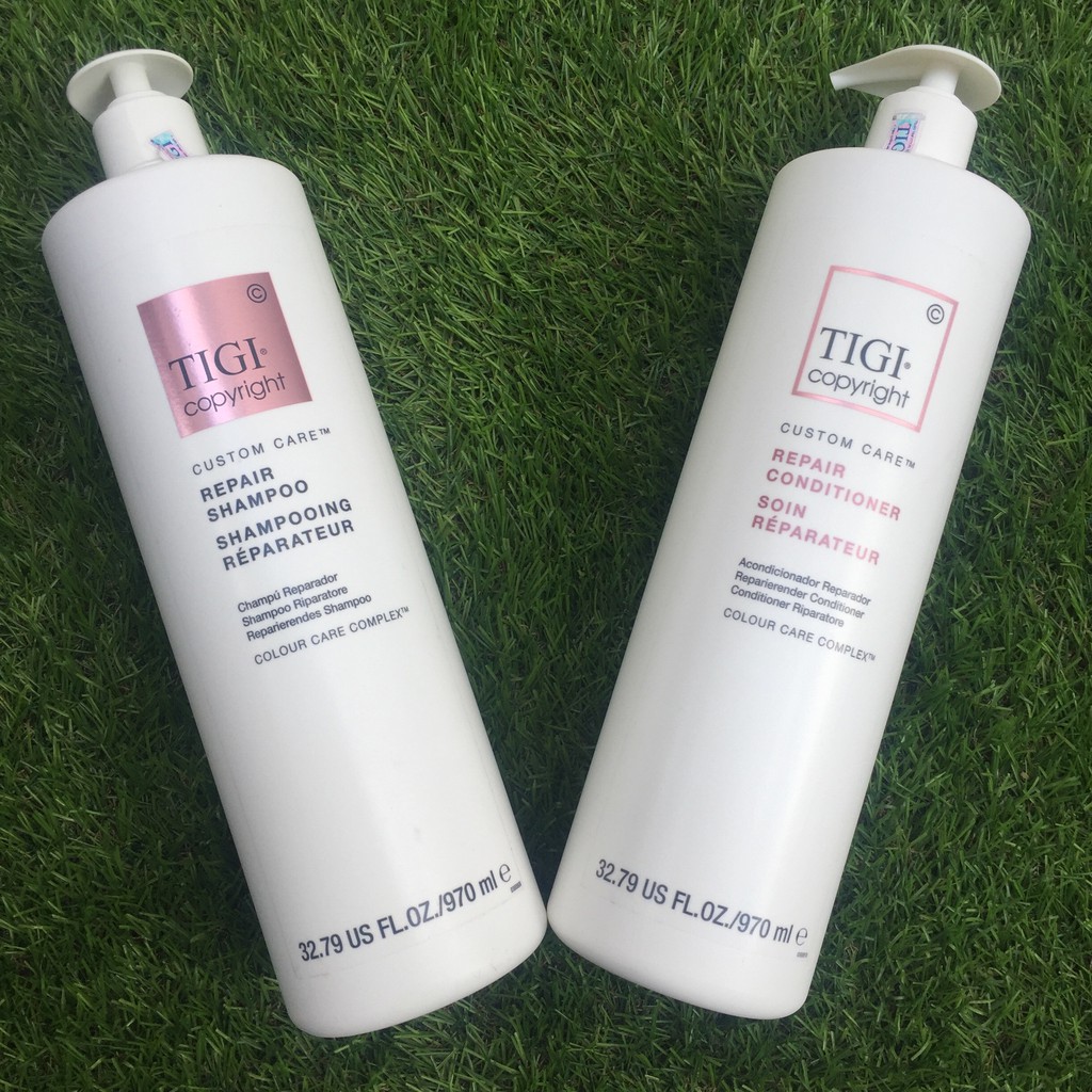 {Siêu rẻ} Dầu gội xả phục hồi tóc hư tổn Tigi Copyright CUSTOM CARE REPAIR 970mlx2