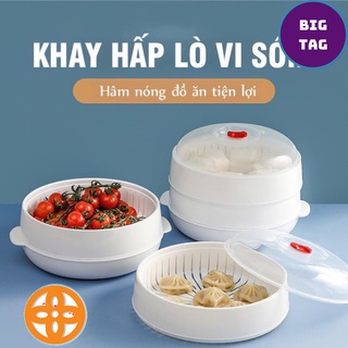 Khay hấp lò vi sóng nhựa Việt Nhật, xửng lò vi sóng có khay hứng nước 5625
