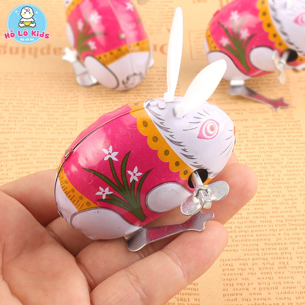 Đồ chơi cho bé thỏ nhảy vặn cót bằng kim loại đáng yêu Hồ Lô Kids