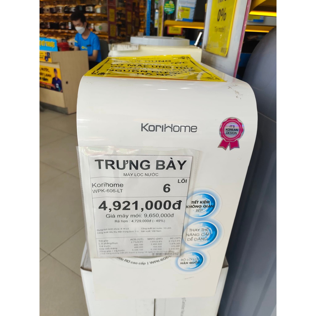 Máy lọc nước RO Korihome WPK-606-LT 6 lõi- Điện máy Sunmy- Bảo hành chính hãng