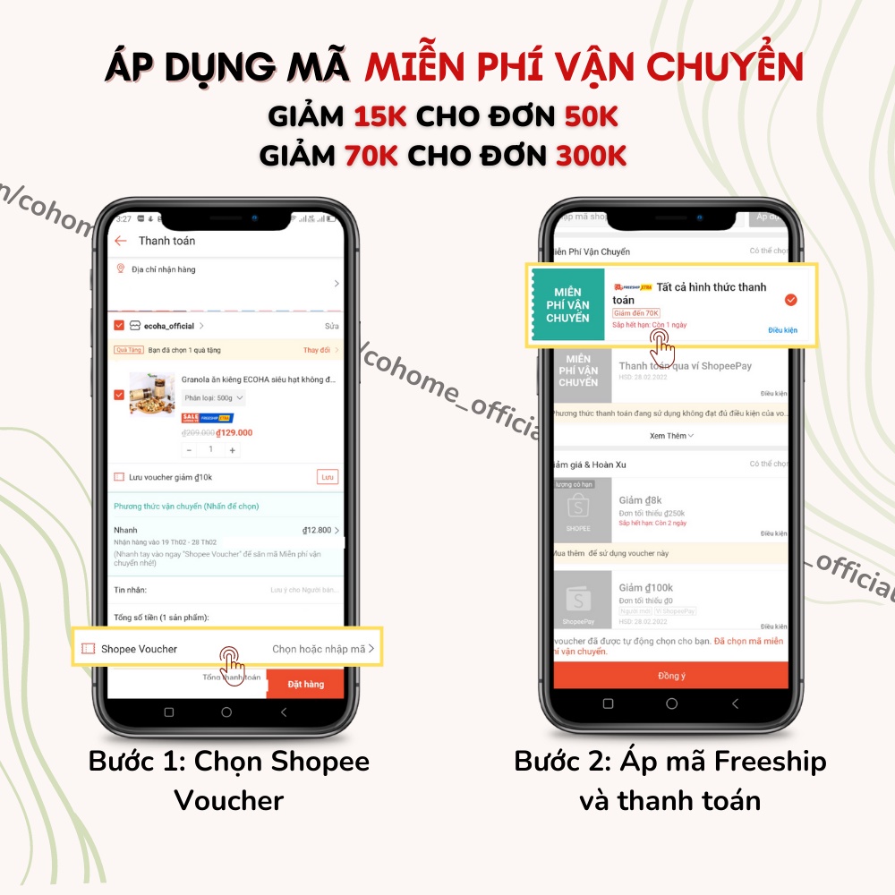 Bánh Biscotti nguyên cám siêu hạt vị Chocolate, Bánh ngũ cốc ăn kiêng giảm cân ECOHA
