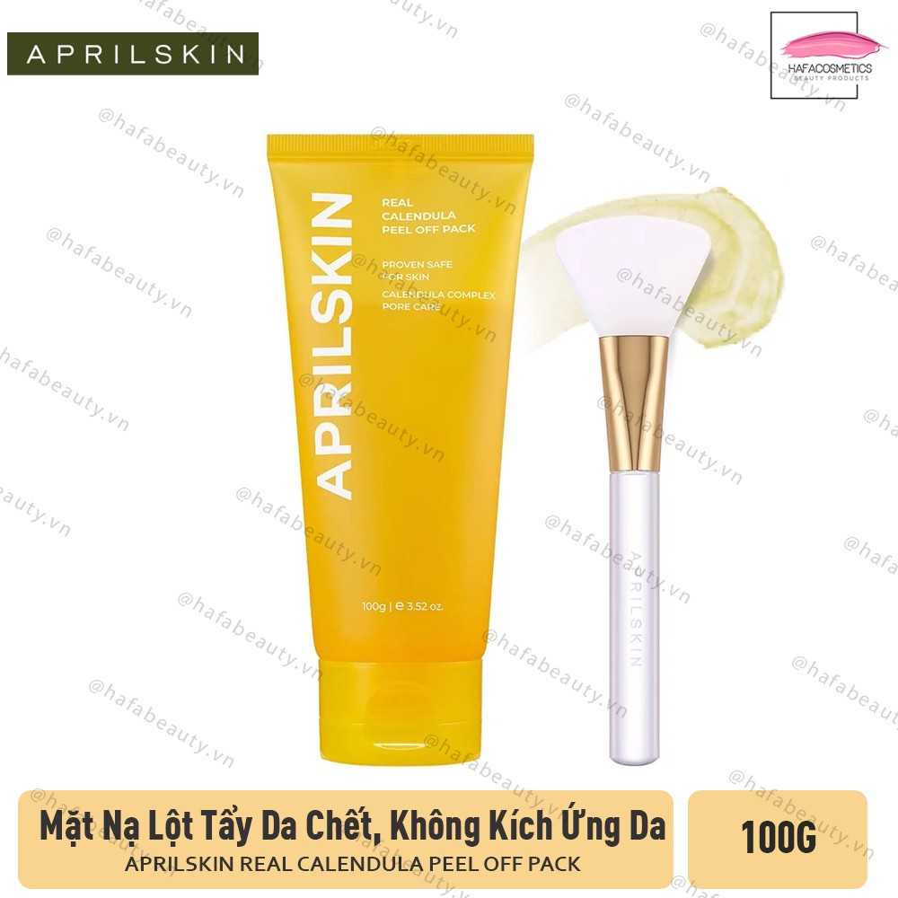 Combo Mặt nạ lột tẩy da chết Aprilskin Calendula Peel Off Pack 100g + Cọ Real Jelly Brush _ April Skin Chính Hãng