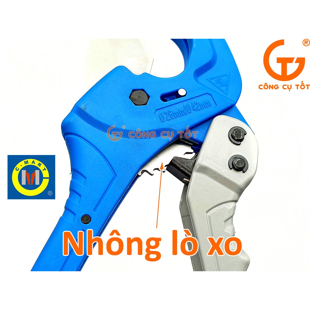 Dao cắt ống nhựa PVC Ø26-42mm bung lưỡi một tay C-Mart A0209