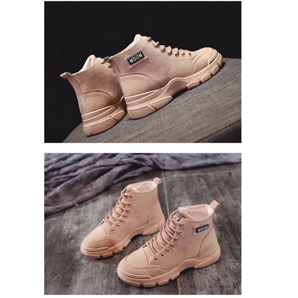 Giày Bốt Nữ BN08 MSOM Mẫu Hot Tren Đế Tăng Chiều Cao Tặng Kèm Tất Nữ | BigBuy360 - bigbuy360.vn