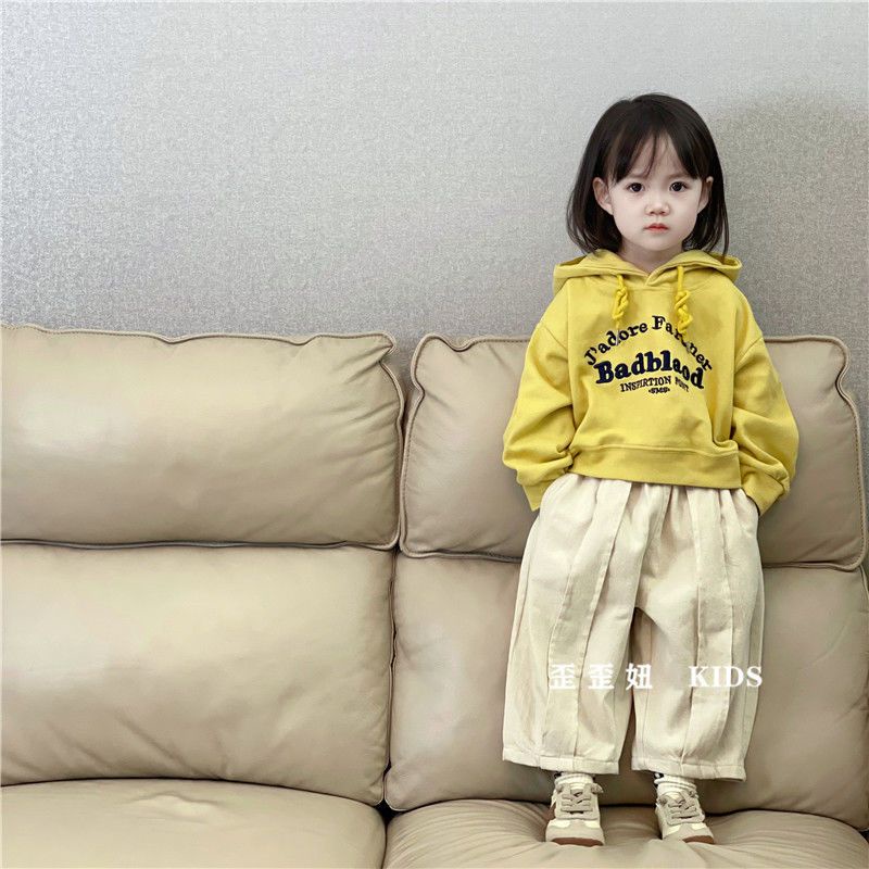 Áo Hoodie Thêu Chữ Phong Cách Nhật Hàn Mới Cho Bé Gái