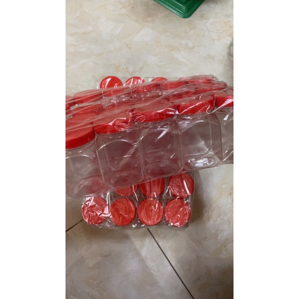 COMBO 24 Hủ nhựa nhỏ nắp đỏ muối tôm 15/20/25