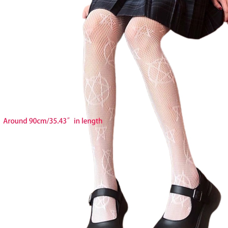 Xianbao Quần Tất Lưng Cao Họa Tiết Ngôi Sao Năm Cánh Phong Cách Gothic Punk Harajuku Cho Nữ