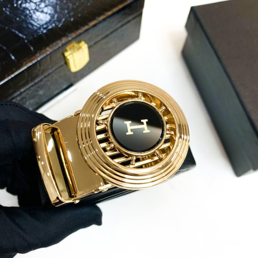 Thắt lưng nam khóa tự động mặt dây lưng mạ vàng chữ H shop huyenanh69