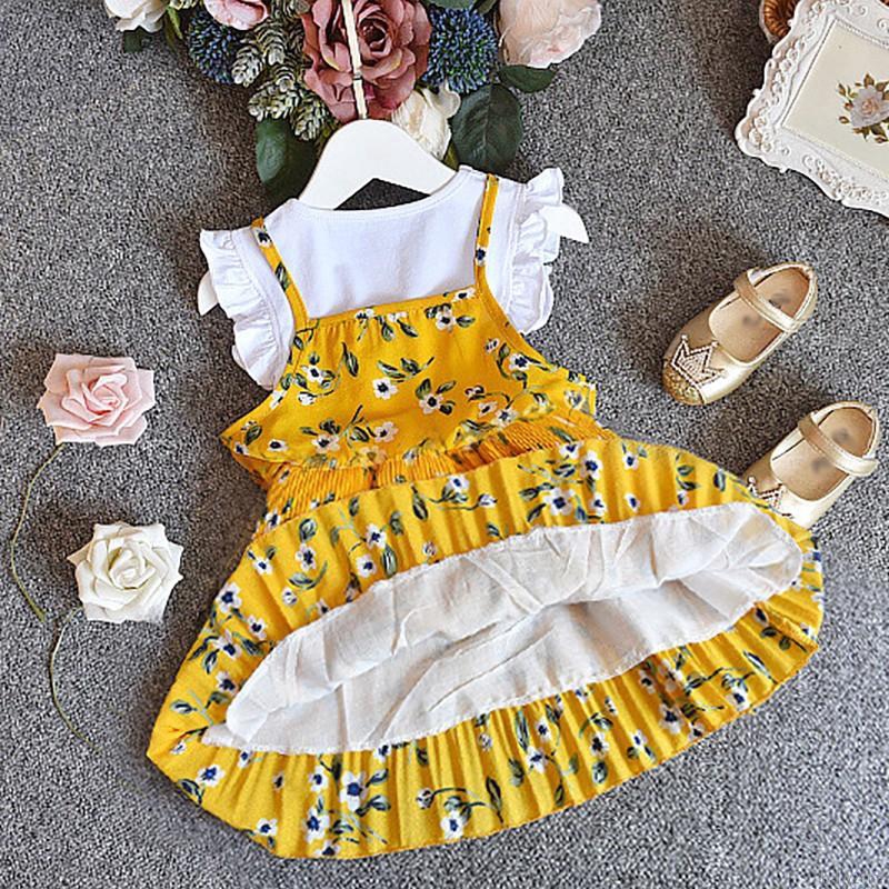 Đầm giả 2 lớp tay ngắn cho bé gái