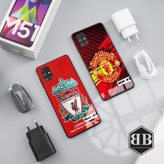 Ốp lưng kính cường lực logo bóng đá tùy chọn cho Samsung Galaxy M51