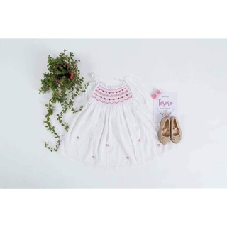 Váy smock 2 dây trắng