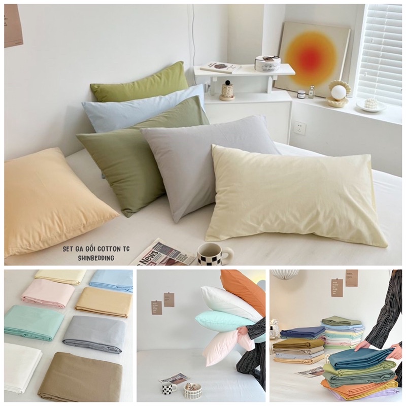 Bán Lẻ Ga Hoặc Gối Cotton Tc Trơn