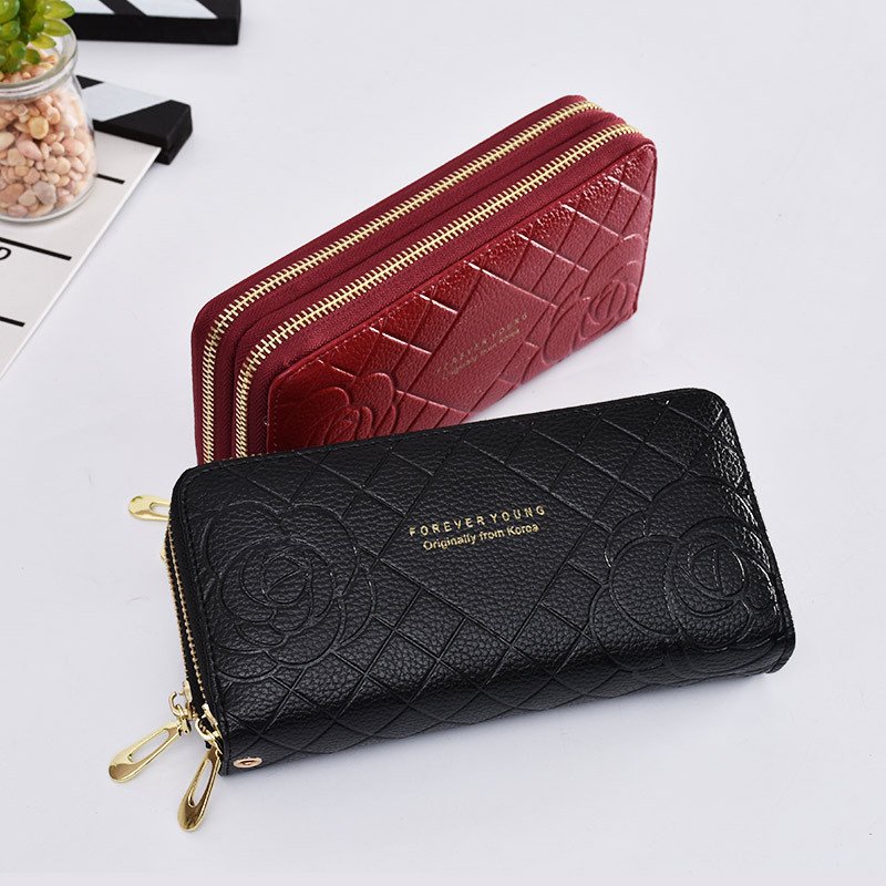 Ví nữ dài cầm tay 2 ngăn kéo NEW-0046 sang trọng, thiết kế hình bông hoa dễ thương, sành điệu, với nhiều ngăn tiện dụng
