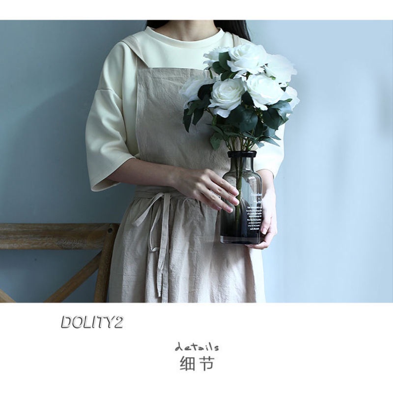 [Dolity2] Tạp Dề Cotton Lanh Retro Nhật Bản Mặc Thường Ngày Cho Quán Cà Phê / Nấu