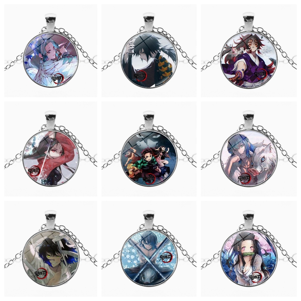 Vòng cổ in hình KIMETSU NO YAIBA Thanh Gươm Diệt Quỷ phụ kiện trang sức phong cách anime chibi