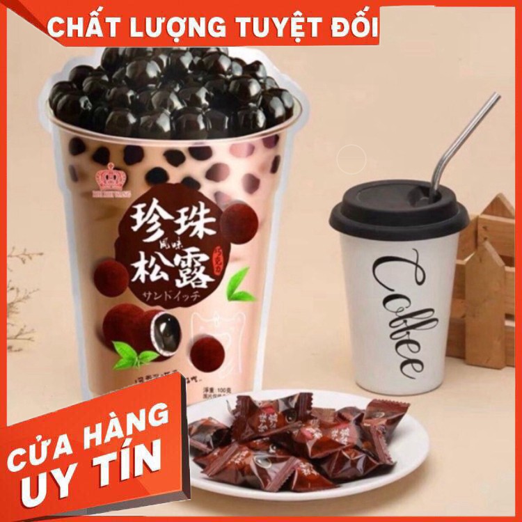 Kẹo trà sữa chân châu đường đen,vị đào