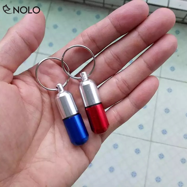 Combo Móc Chìa Khóa Dã Ngoại Càng Số 8 Và 2 Ống Đựng Thuốc Con Nhộng Chống Nước Chất Liệu Hợp Kim Nhôm