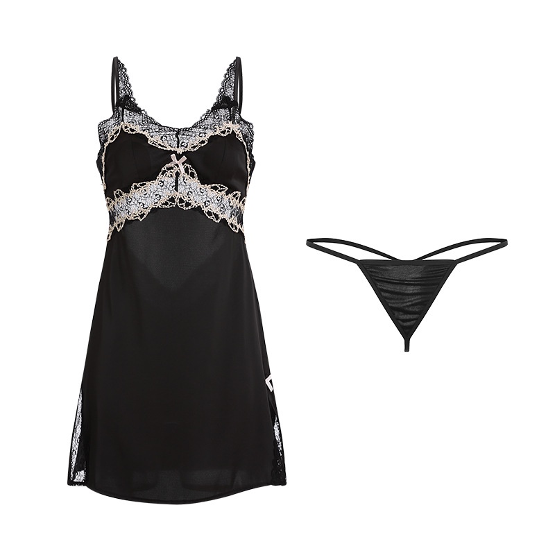 Váy Ngủ Hai Dây Sexy Gợi Cảm Quyến Rũ Kèm Quần chữ T MS1187 [CWEAR.SEXY_ĐỒ NGỦ &amp; NỘI Y CAO CẤP]