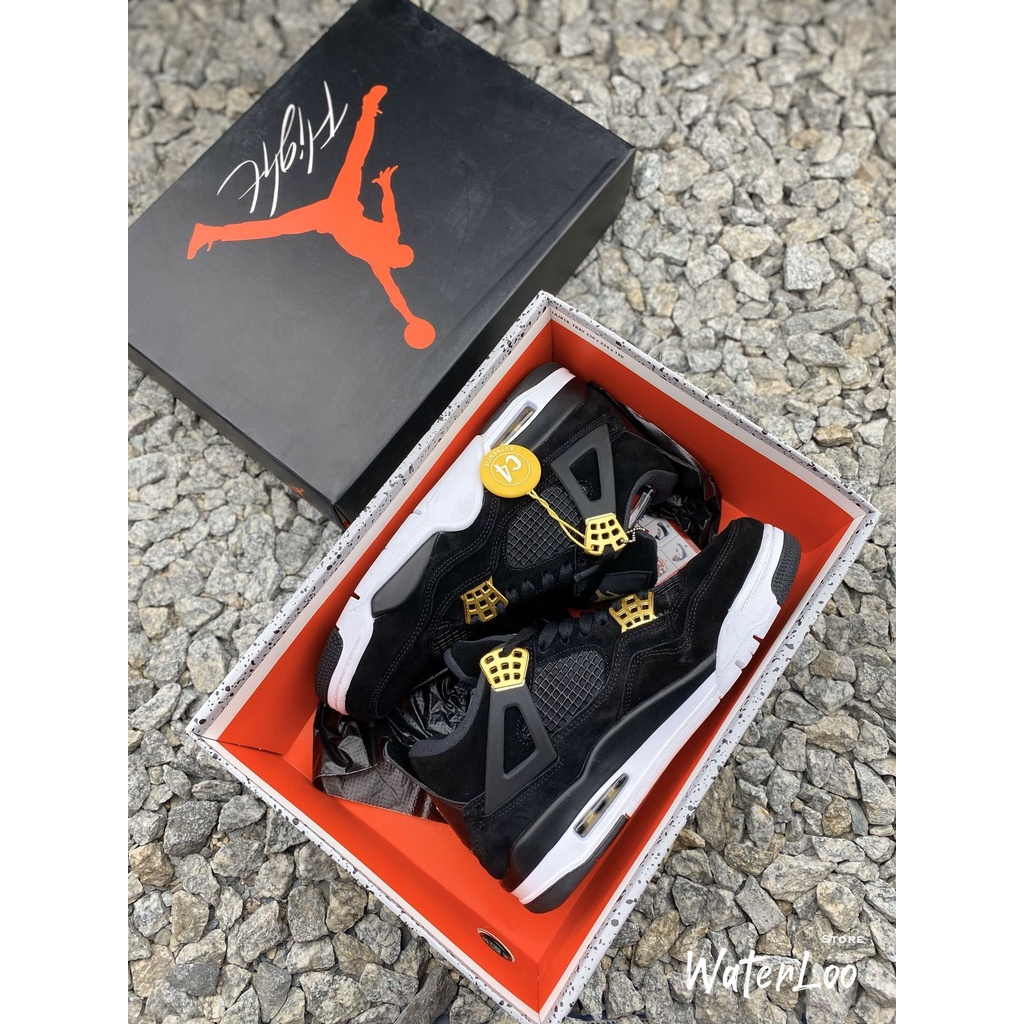 Giày Thể Thao Nam Giày Sneaker Nam Air Jordan 4 Royalty Đen Đế Trắng Cổ Thấp Waterloo Shop