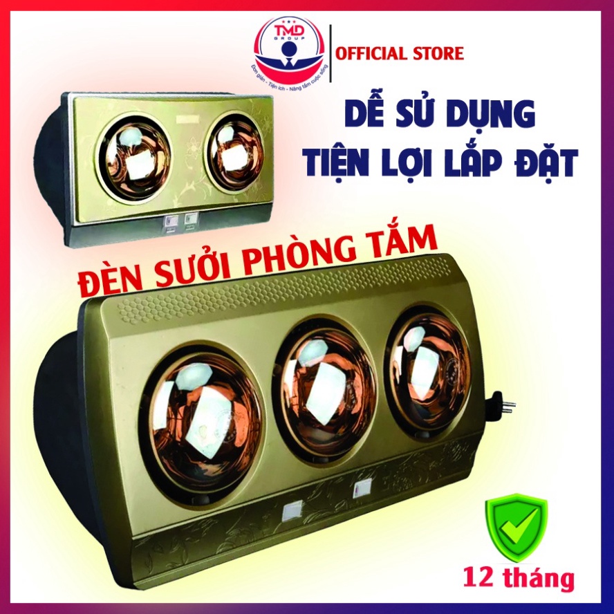 Đèn Sưởi Nhà Tắm Cao Cấp Sử Dụng, Lắp Đặt Đơn Giản, An Toàn - 3 Bóng Hồng Ngoại Công Nghệ Đức 825W