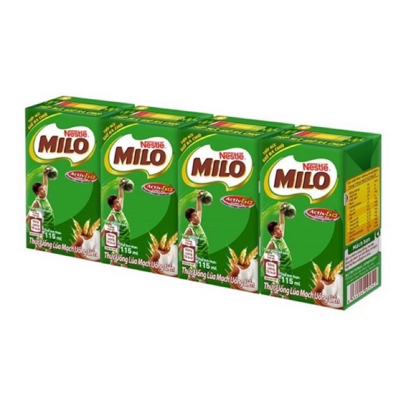 Lốc Sữa Hộp Milo Nhỏ (110ml x 4 hộp)