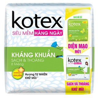 Băng Vệ Sinh Kotex Hằng Ngày Hương Tự Nhiên Kháng Khuẩn.