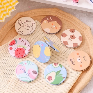 Gương mini kute 2 mặt, bọc da, 1 mặt phóng đại 2 lần