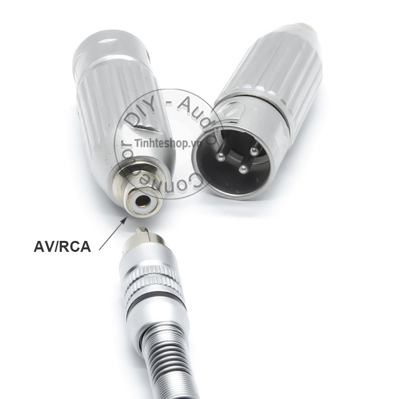 2 chiếc - Đầu giắc chuyển đổi AV RCA cái sang XLR cannon DIN 3pin đực - Khẩu chuyển Canon XLR 3PIN male ra AV/RCA female